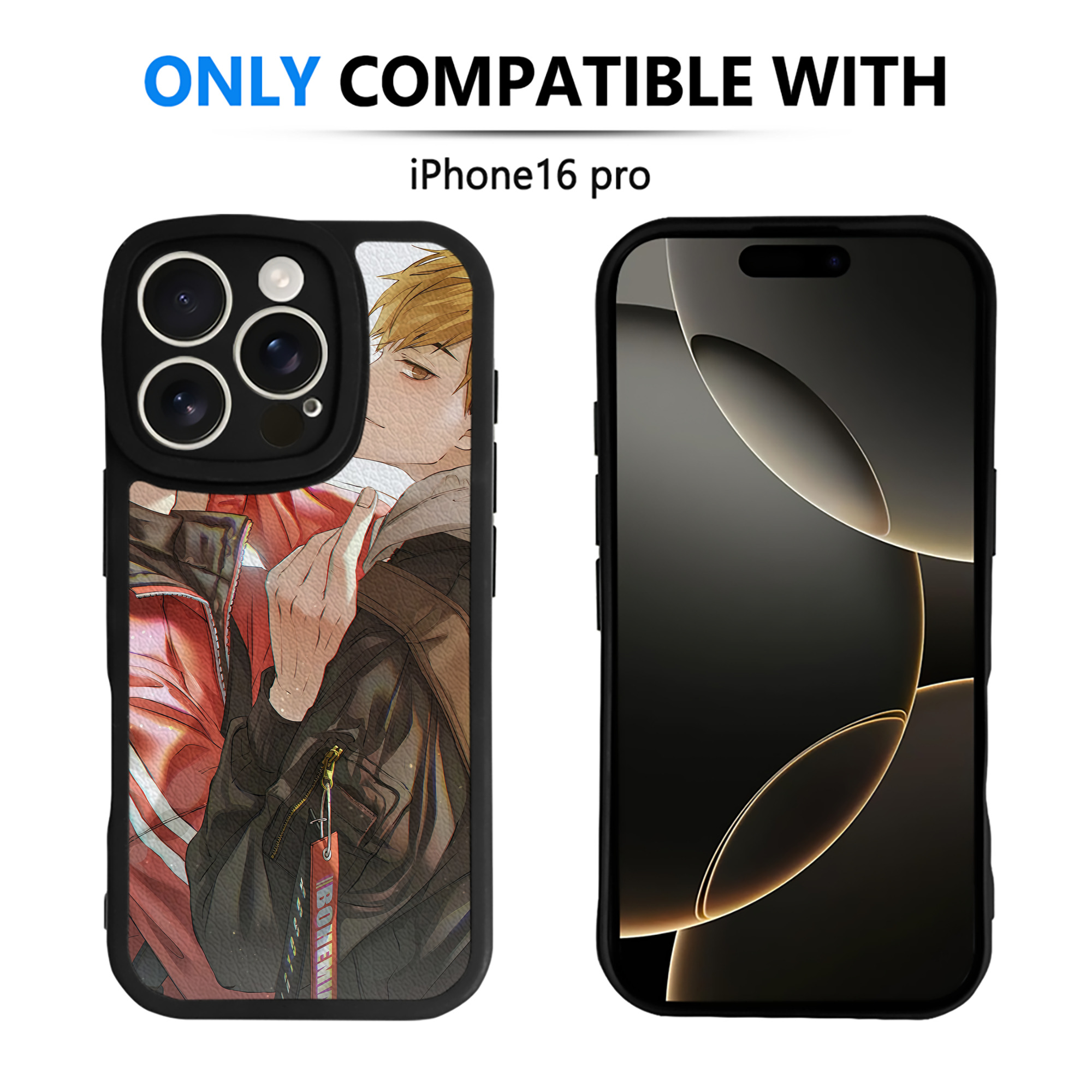 （画像用） ハイキュー!! Haikyu!! 【iPhone 16シリーズ対応】シリコンスマホケース（レザー調） 材質：シリコン